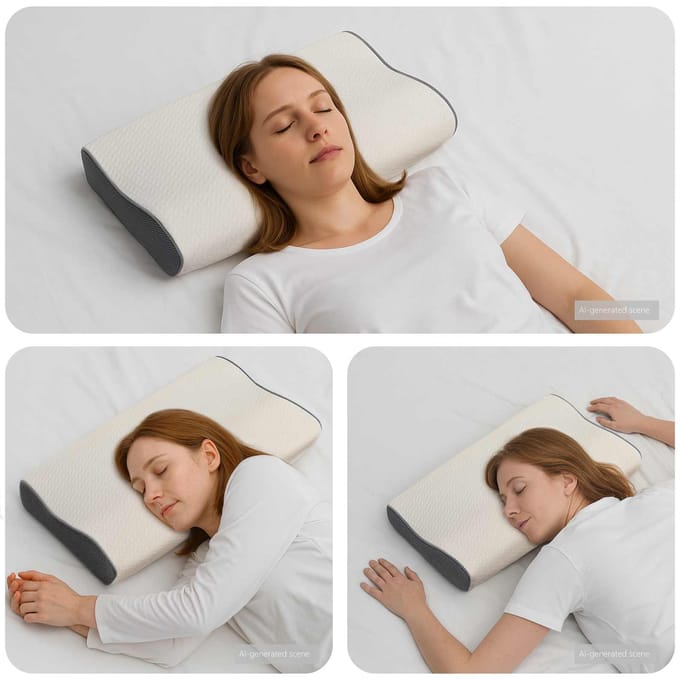 vidaXL - Nek - kussen - Wit - Traagschuim - 59 - x - 34,5 - x - 12 - cm