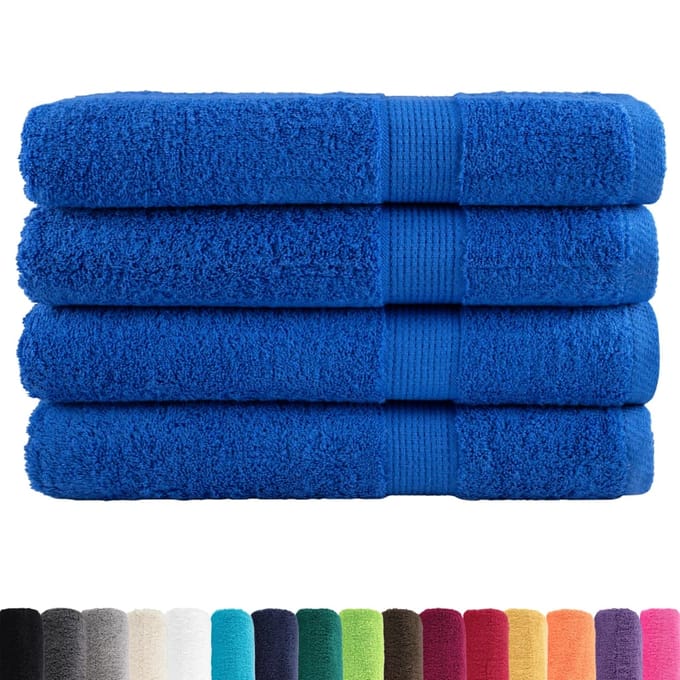 vidaXL - Saunadoeken - SOLUND - 4 - st - 600 - g/m² - 80x200 - cm - blauw