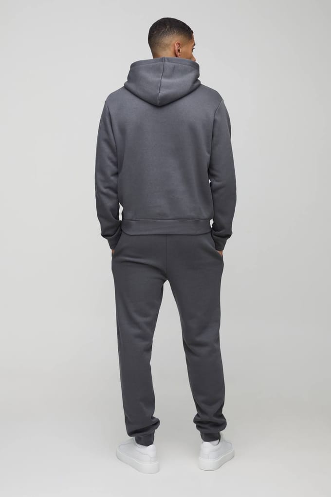 Regular Hooded Tracksuit | Charcoal | Size Medium