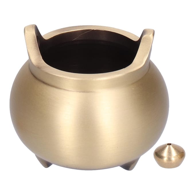 Mini Incense Burner Copper 3 Legs Incense Stick Holder for Household Crafts Buddhist Supplies black
