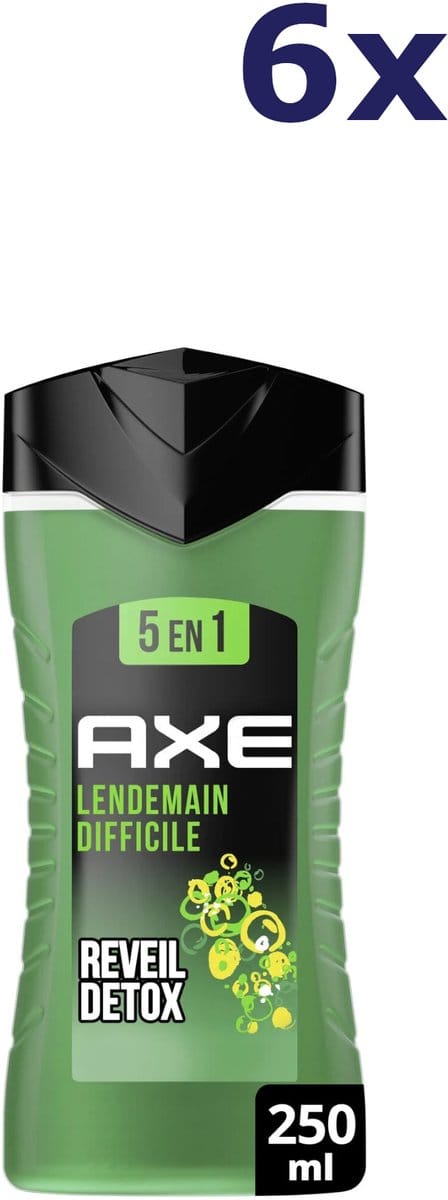 AXE Réveil Detox 5-en-1 Douchegel – 6 × 250 ml