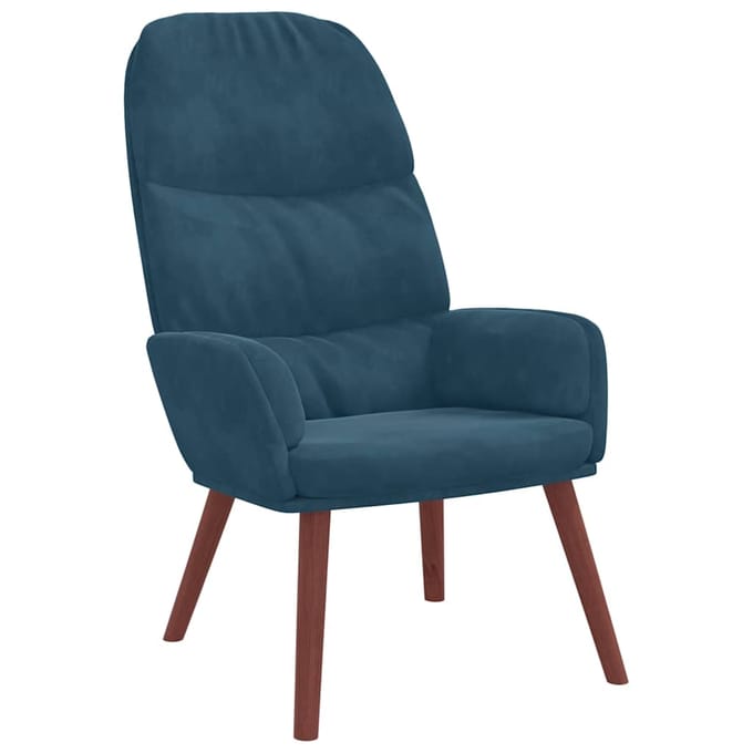 vidaXL - Relaxstoel - fluweel - blauw
