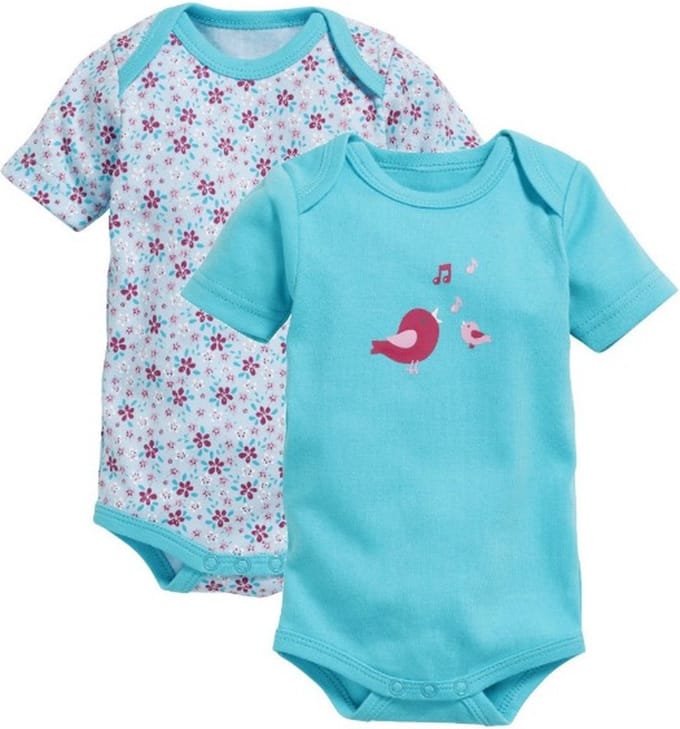 Set van twee vrolijke rompers korte mouw maat 50/56 (Tinytoo)