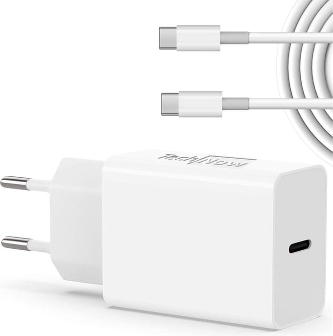 Snellader Oplader 20W - USB C Adapter & USB C kabel - USB C naar USB C - Usb C Oplader - Universeel voor Telefoon / Tablet / GSM / Smartphone