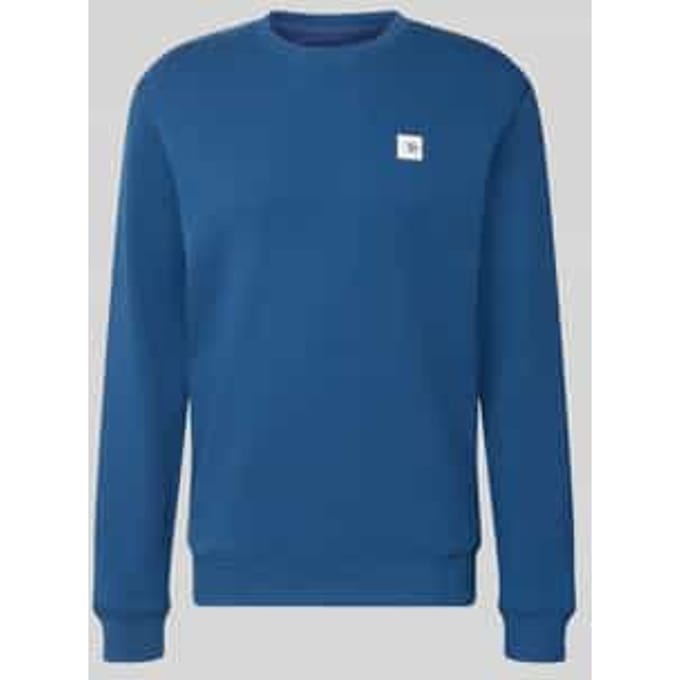 sweatshirt met labelbadge en ronde hals