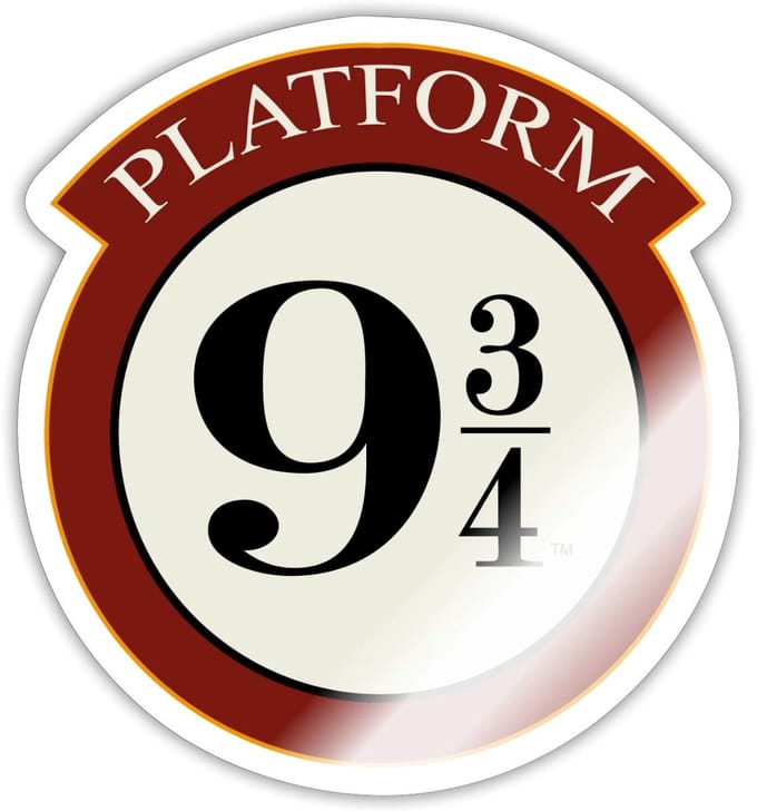 Harry Potter Platform 9 3/4 Sticker maat S (10 x 10 cm)