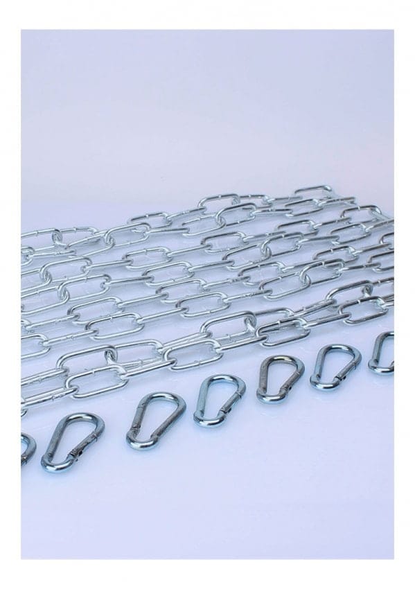 Mr. Sling KIT 4 X 120 cm Grote Schakelketting + 8 Karabijnhaken