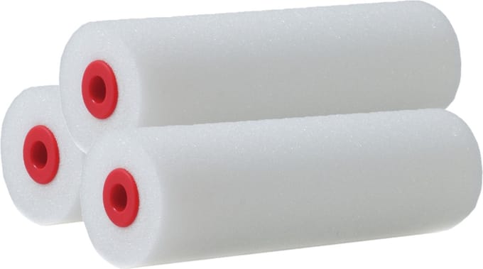Sorex Schuim verfroller/lakrollers - 6x - wit - 2,5 x 10 cm - Verfspullen - schilderen van hout/gips