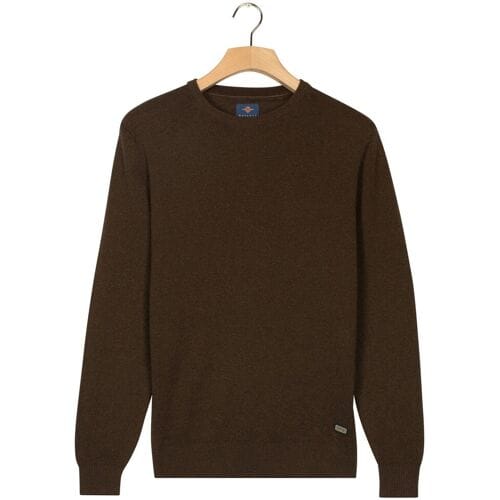 Baileys Trui Crew Neck Allover Fine Two-Tone Texture Dark Brown / male