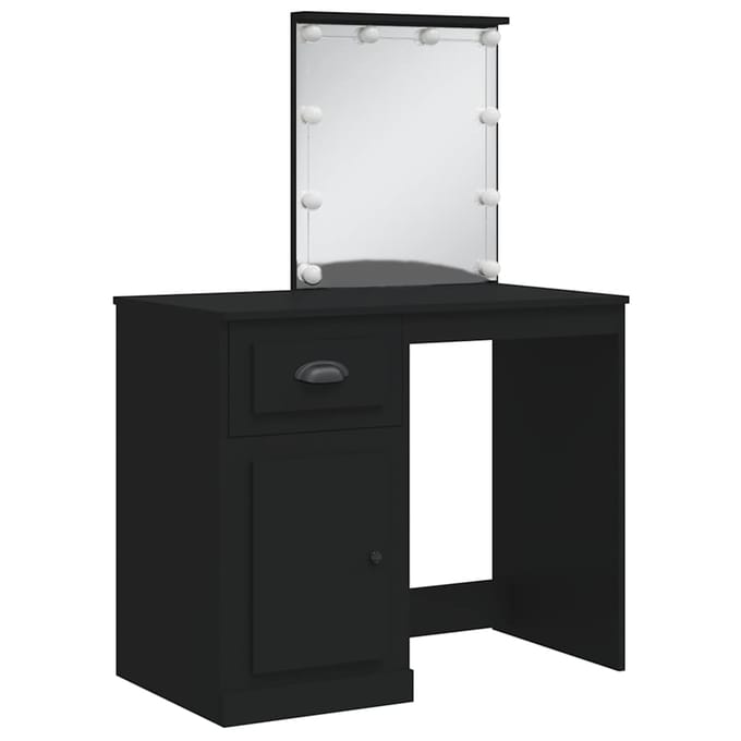 vidaXL - Kaptafel - met - LED-verlichting - 90x42x132,5 - cm - zwart