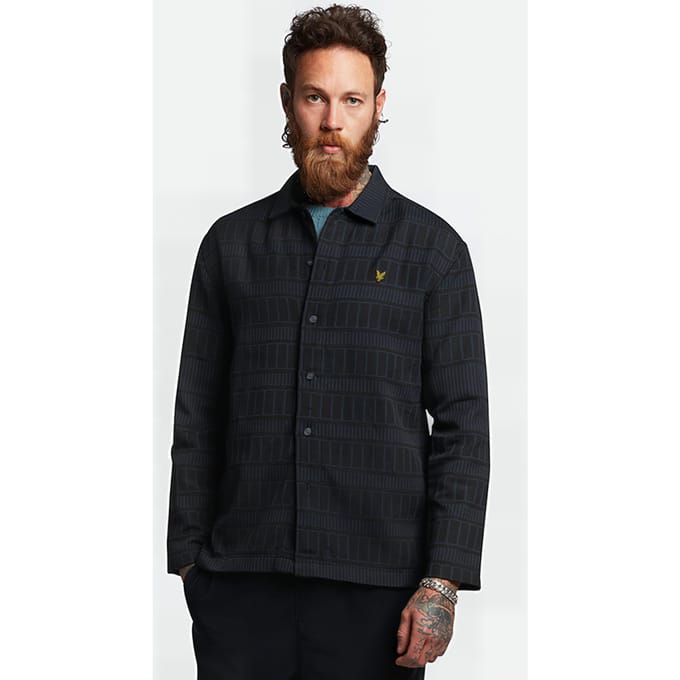 Lyle & Scott Grid Overshirt Dark Navy/jet Black Größe: XS | Leichte Jacken Outlet | Herren | Schwarz