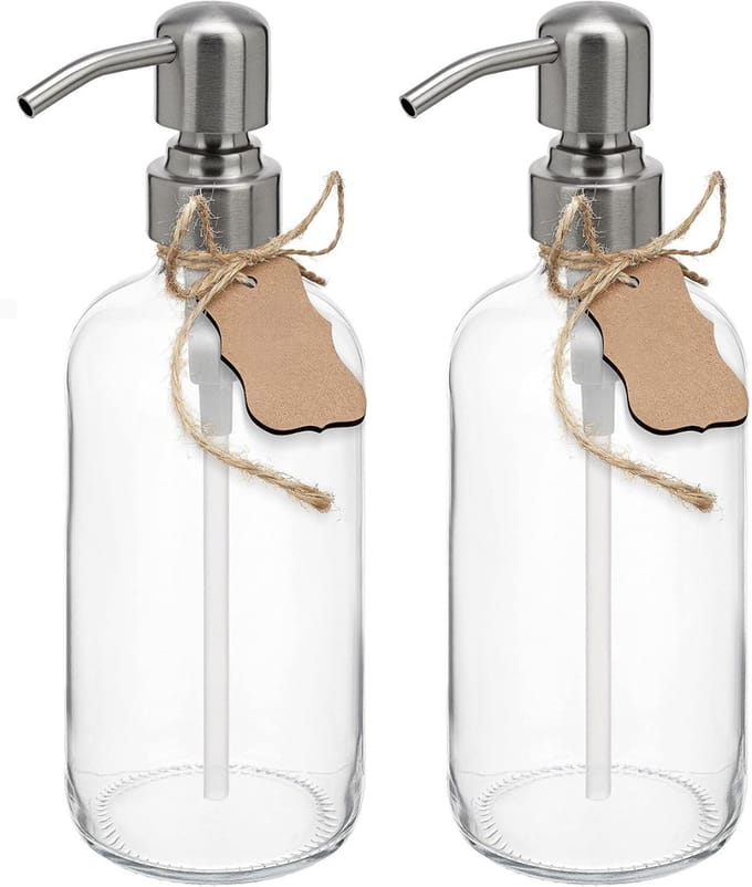 Famanu – Navulbare douchedispensers 500 ml met pomp – Set van 3 – Wit
