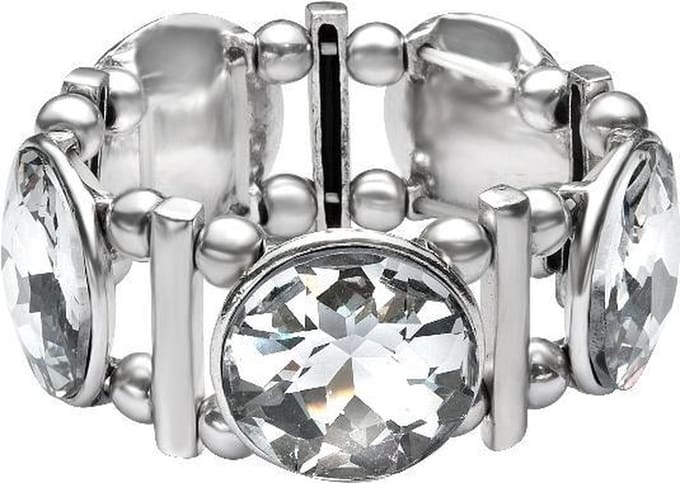 Behave - Armband grote heldere stenen zilverkleur - party glamour