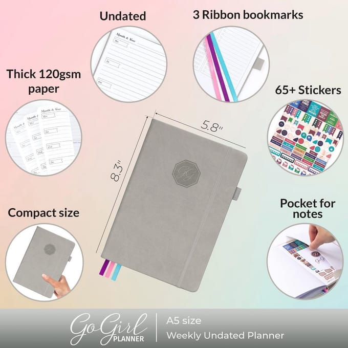 Planner en Organizer voor Vrouwen - A5-formaat Weekplanner voor Tijdbeheer en Productiviteit
