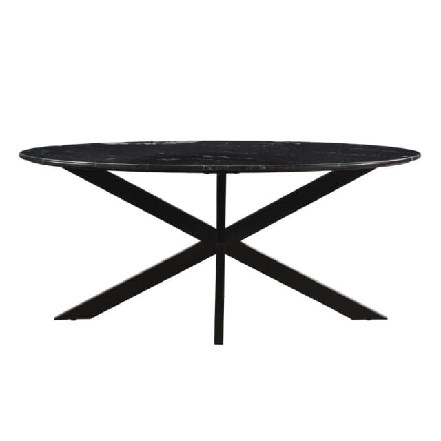 Livingfurn - Eetkamertafel - Rond - Riverwood - 180 cm - Zwart