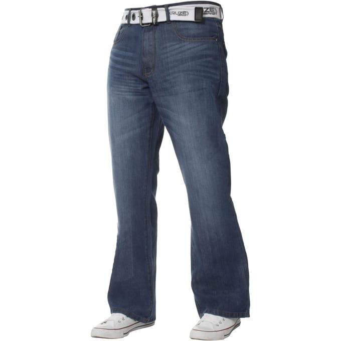 Kruze Heren Bootcut Denim Jeans