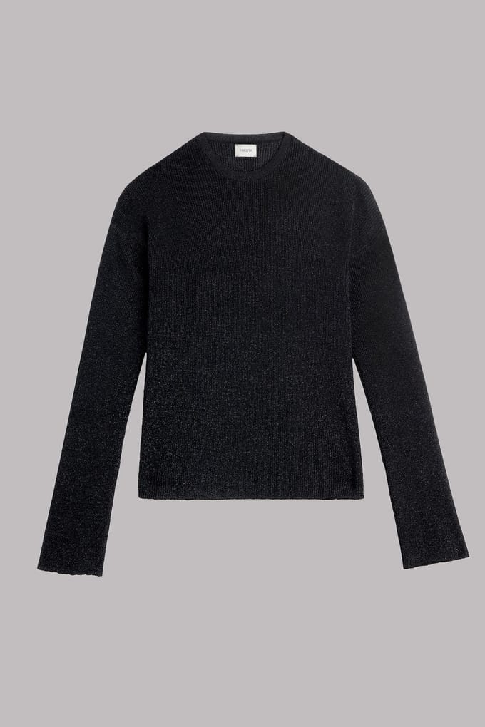 Mikuta The Black Sparkly Loose Knitted Sweater Größe: M | Pullover Outlet | Damen | Schwarz