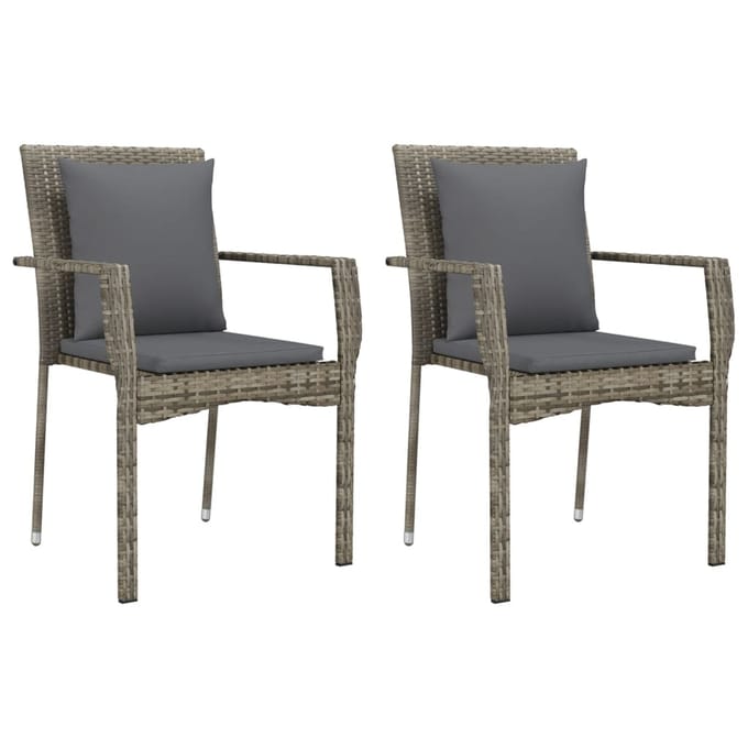 vidaXL - 9-delige - Tuinset - met - kussens - poly - rattan - grijs