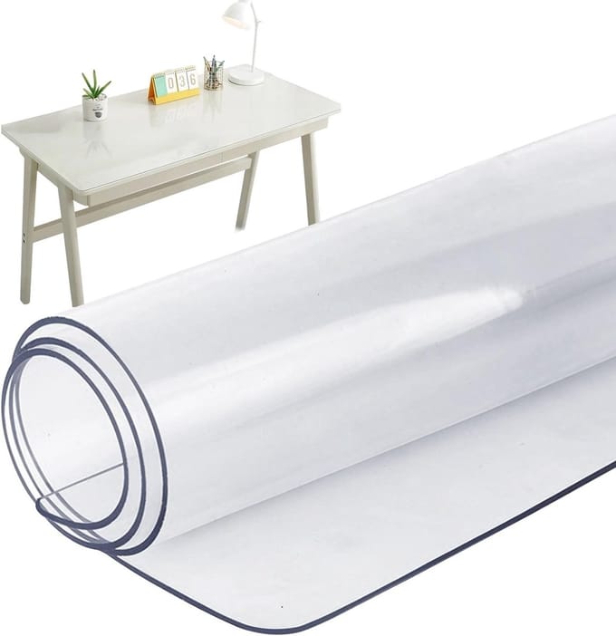 Transparante Bureau Mat 80 x 40 cm van PVC, Waterdicht, Antislip, Vlekbestendig en Hittebestendig