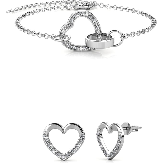Locked Heart Lovett Sets - Zilver en Kristal