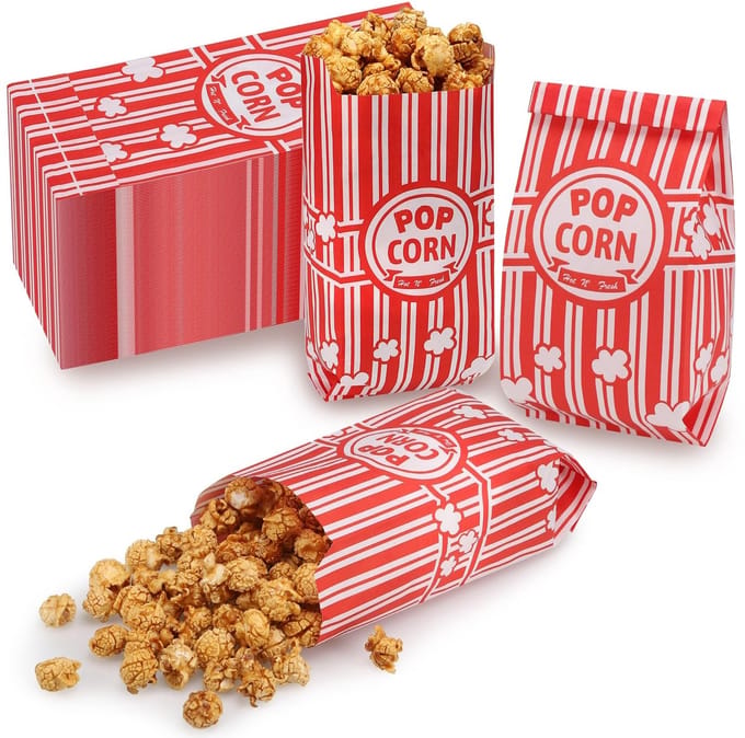 Dailygoods- Popcornzakjes 100 stuks - Oliebestendig Papier - Kleine
