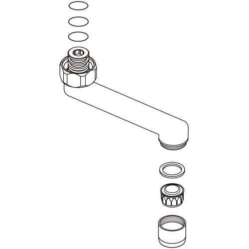 Ideal Standard Pijpuitloop, G3/4, 110mm, kpl. zu B0106, Chroom, B961054AA
