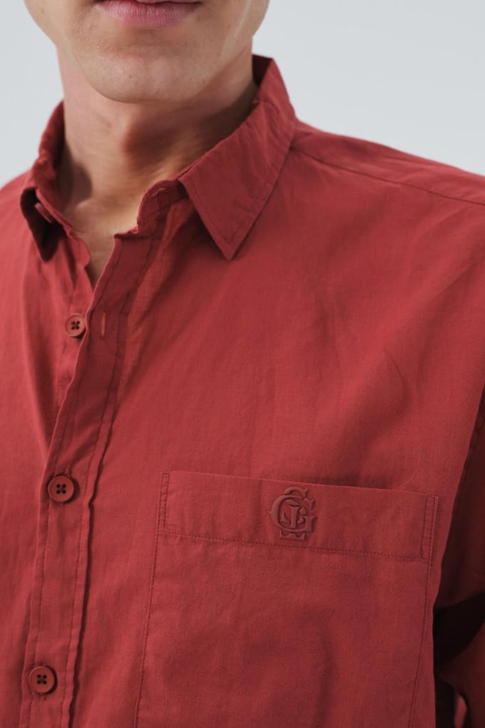 Heren Regular-Fit Katoenen Poplin Overhemd