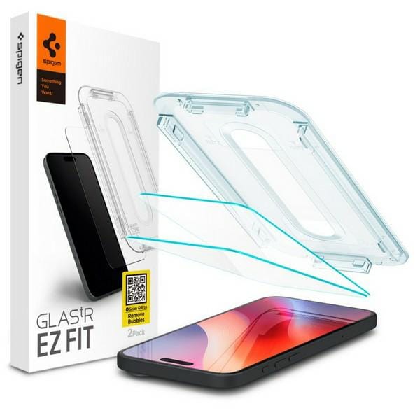 Spigen Screen Protector Geschikt voor Apple iPhone 18 Pro / 17 Pro / 17 - EZ Fit GLAS.tR - 9H Tempered Glass - Case Friendly - Gemakkelijke Installatie - 2-Pack