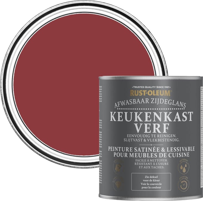 Rust-Oleum Rood Keukenkastverf Zijdeglans - Imperium Rood 750ml