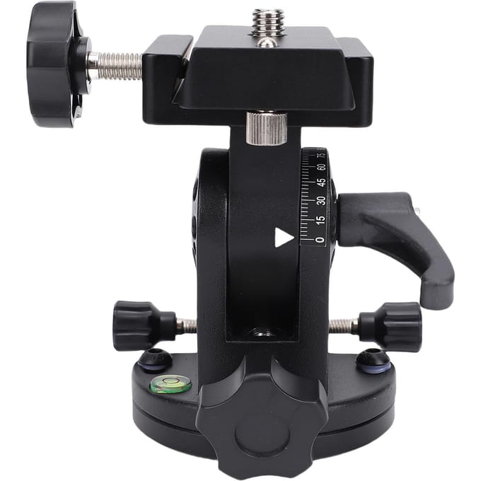 Breedtegraad Verstelbare Stoel Aluminium 90 Graden Verstelbare Telescoop Breedtegraad Basis Mount met 3/8 Inch Schroef voor black