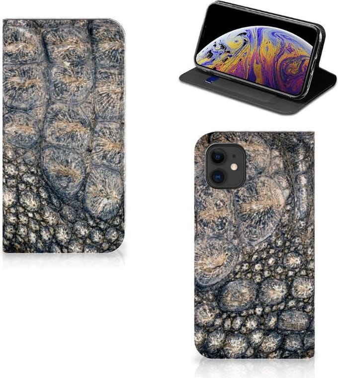 Book Case voor Apple iPhone 11 Hoesje maken Krokodillenprint