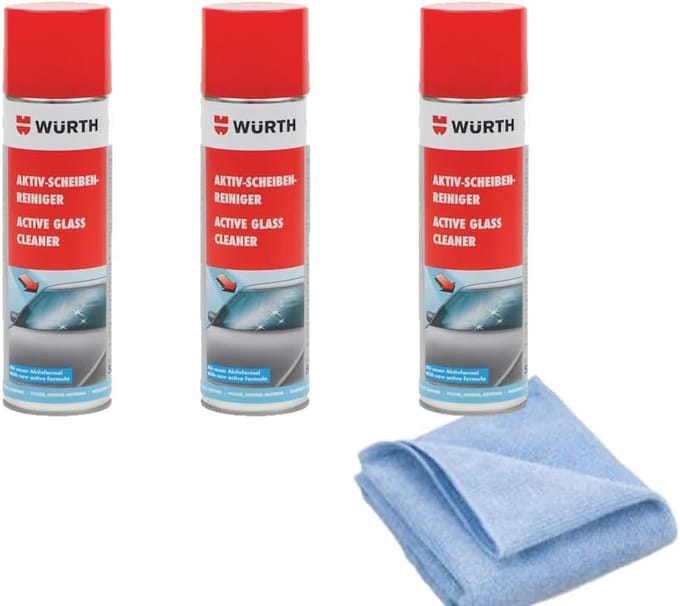Actieve Ruitenreiniger 3x + Gratis Microvezeldoek - Perfect voor Streeploos Ramen