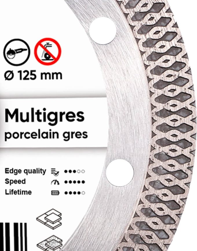 PRO DIAMANT doorslijpschijf keramiek 1A1R 125 MULTIGRES ''DISTAR''