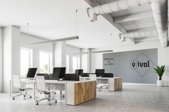IVOL Complete whiteboardwand zonder rand (4 panelen) 200x400 cm - Grijs