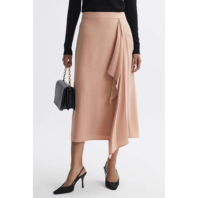 Reiss Ash Split Midi Skirt — Camel Taglia: 8 | Minigonne Outlet | Donna | Marrone