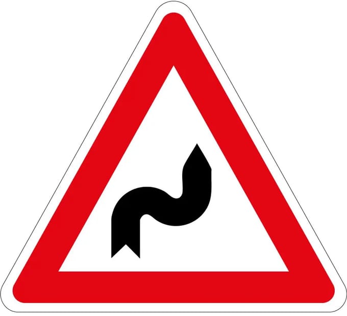 S bocht rechts sticker - J4 | 10 cm