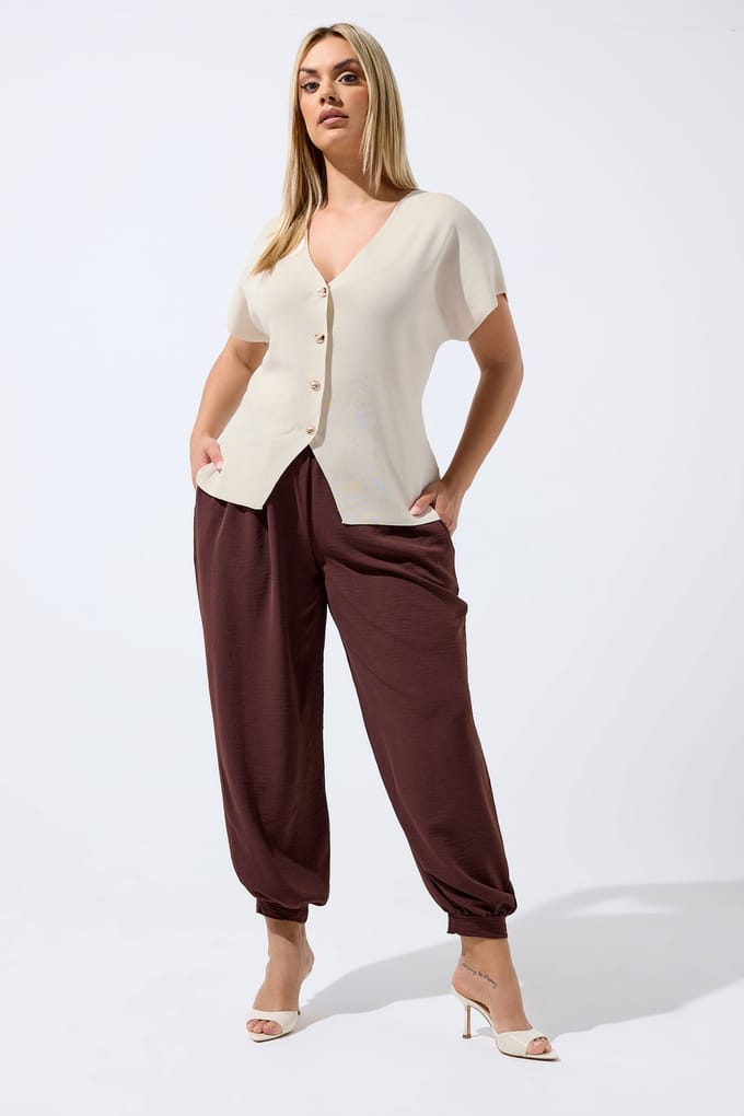 Limited Collection Natuurbruine Compacte Gebreide Top Size 42