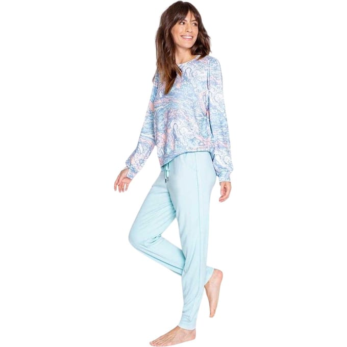 PJ Salvage Dames/Dames Watercolour Relaxed Fit T-shirt (Wit)