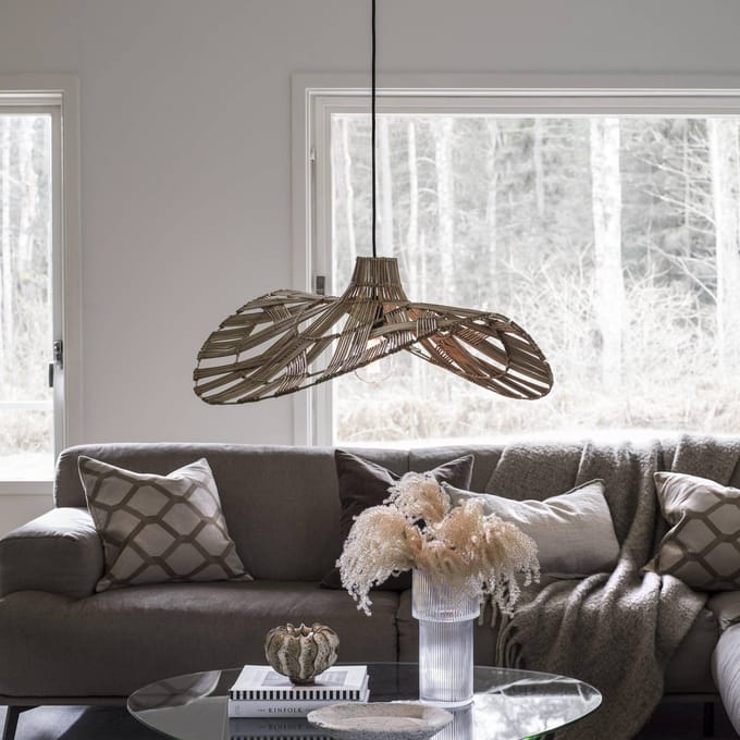PR Home Wella hanglamp rotan kap golfvorm