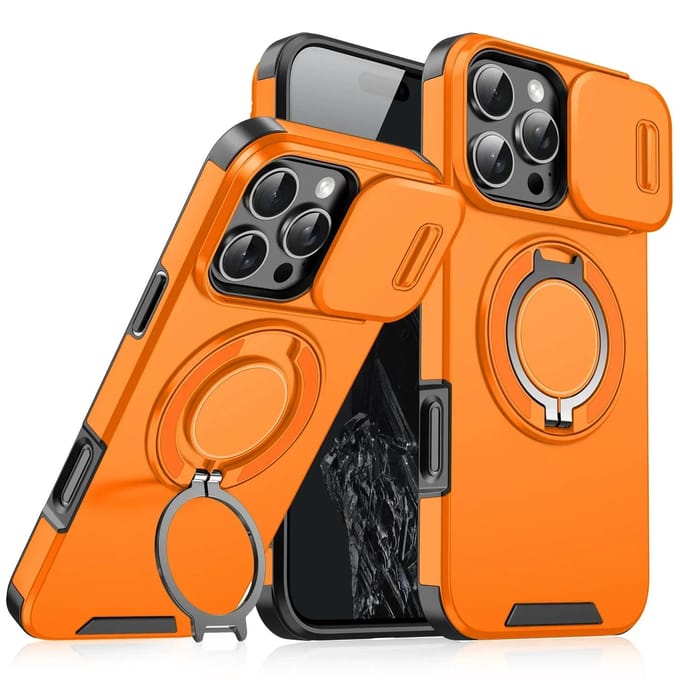 Luxe Heavy-Duty Robuuste Armor Magnetische Beugel Case Voor iPhone 16 14 13 12 11 15 Pro Max Plus Schuif Camera Bescherming PC Cover For iphone14Pro