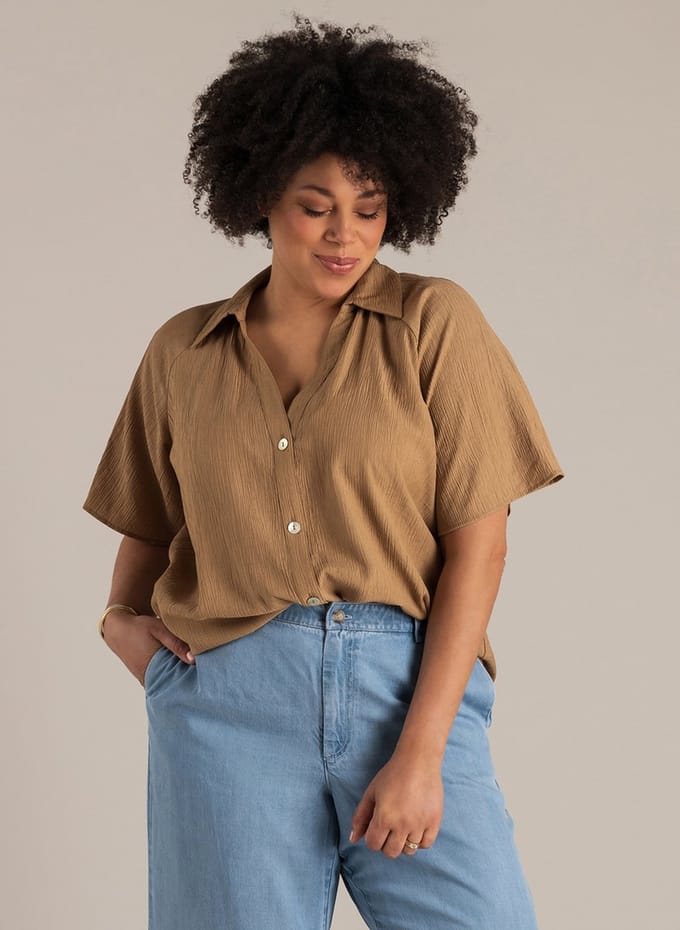 YEST CURVE Nathalia Tops - Summer Taupe - maat 0(46)