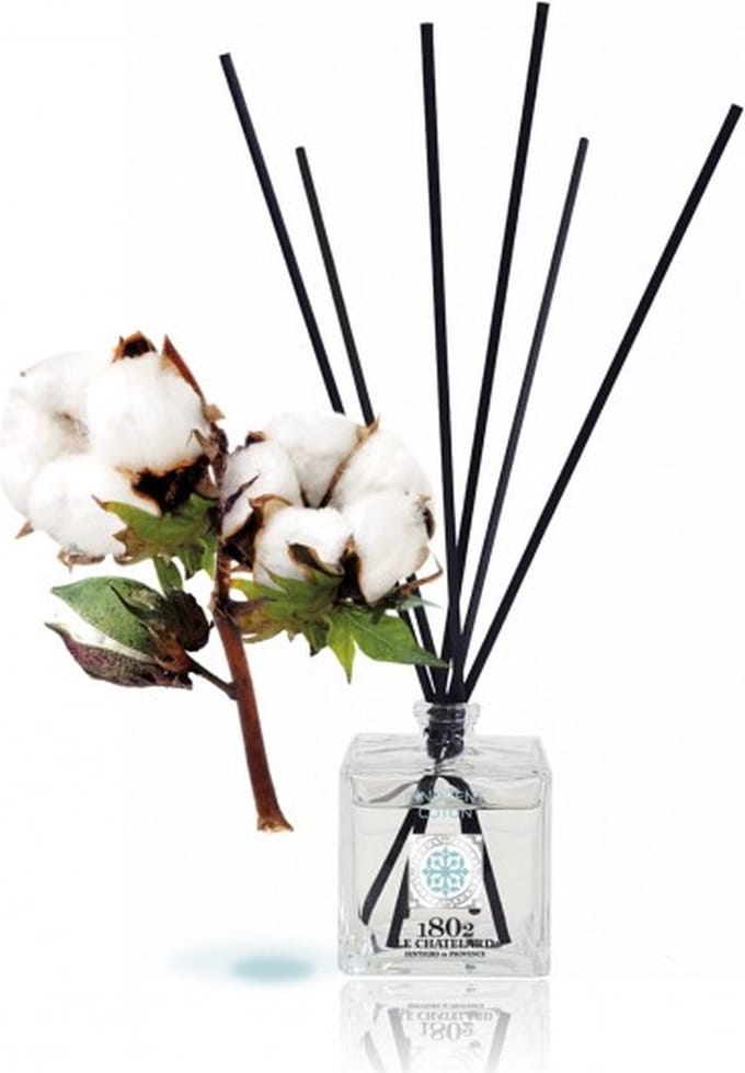 Geurolie geurstokjes interieurparfum cotton/katoen Le Chatelard 1802