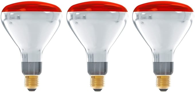 Technik Infrarood Warmtelamp R125 E27 - 150W - 1250lm 2700K - Half Rood Licht - 3 stuks