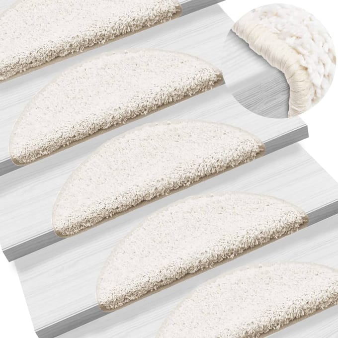 vidaXL - Trapmatten - 10 - st - 56x17x3 - cm - Wit - Halfrond