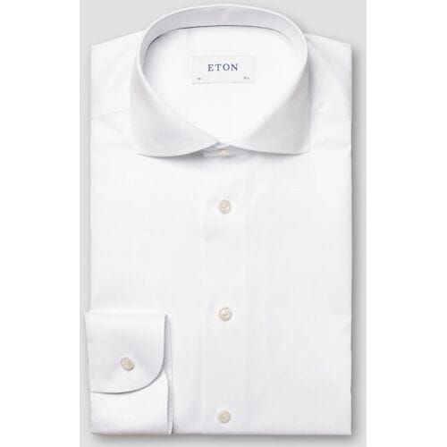 Overhemd Eton signature twill contemporary fit wit katoen