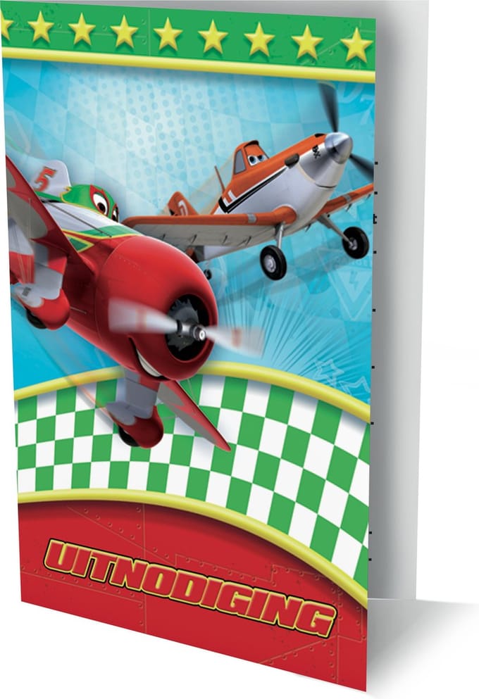 Planes - 6 Dubbele Uitnodigingen Met Envelop – Ik Geef Een Feest!