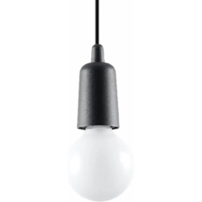 Sollux Lighting Hanglamp Diego - E27 - zwart - PVC - 90x9x9cm