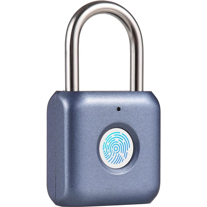 Mini vingerafdruk hangslot USB oplaadbaar vingerafdruk slot 20 vingerafdrukken IPX2 spatwaterdicht gray