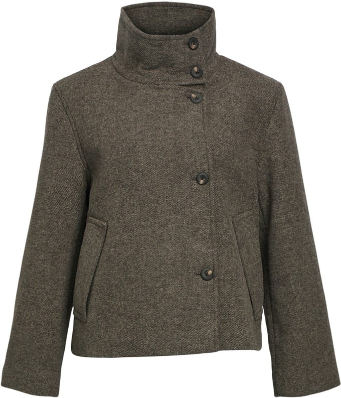 Object Objriki Re Short Jacket Noos Dames - Jas - Bruin - Maat 38