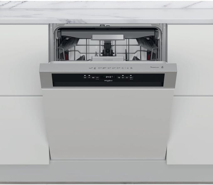 Whirlpool WBO3T133PFX – semi-inbouw vaatwasser – 14p – 43 dB